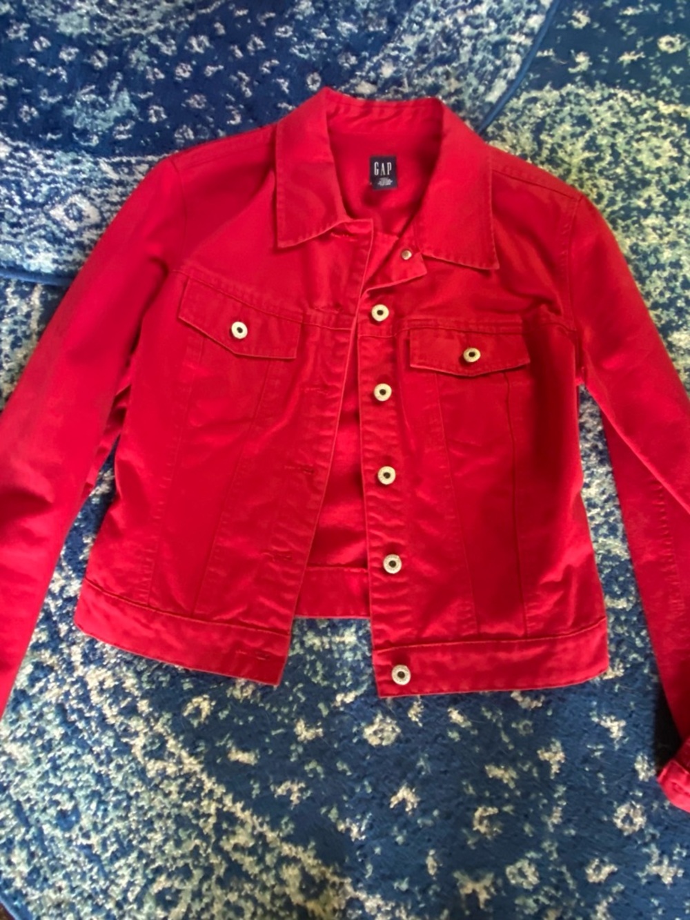 GAP Vibrant Red Cotton jean jacket size small
